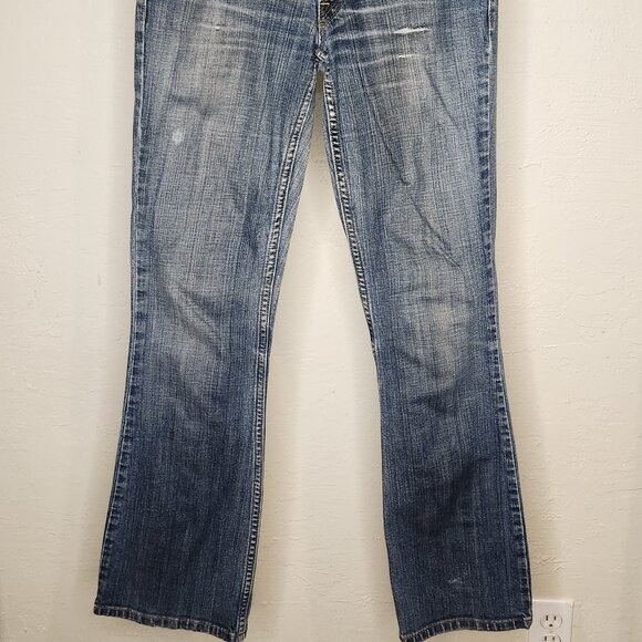 Levi’s 524 Too Superlow Bootcut Jeans – Size 5M – Medium Wash Distressed - Picture 1 of 2